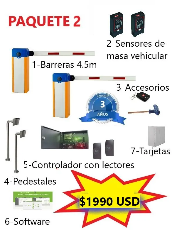 Precio de sistema con tarjetas de acceso para estacionamiento