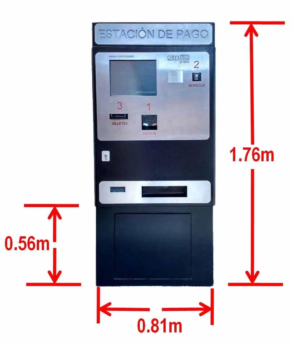 Dimensiones técnicas de cajero automático