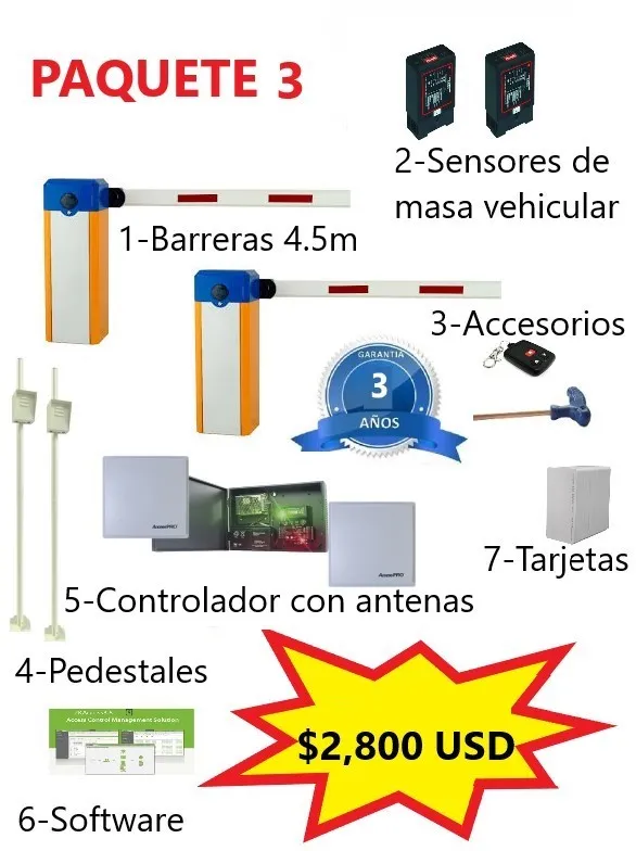 Barreras vehiculares con antenas lectoras de largo alcance UHF